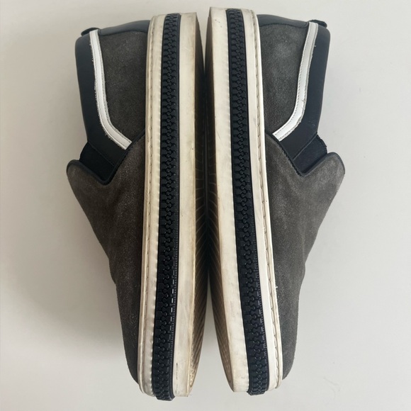 Sergio Rossi Suede Leather Slip-On Sneakers Loafer Zipper size 39EU or 8US - Picture 7 of 14